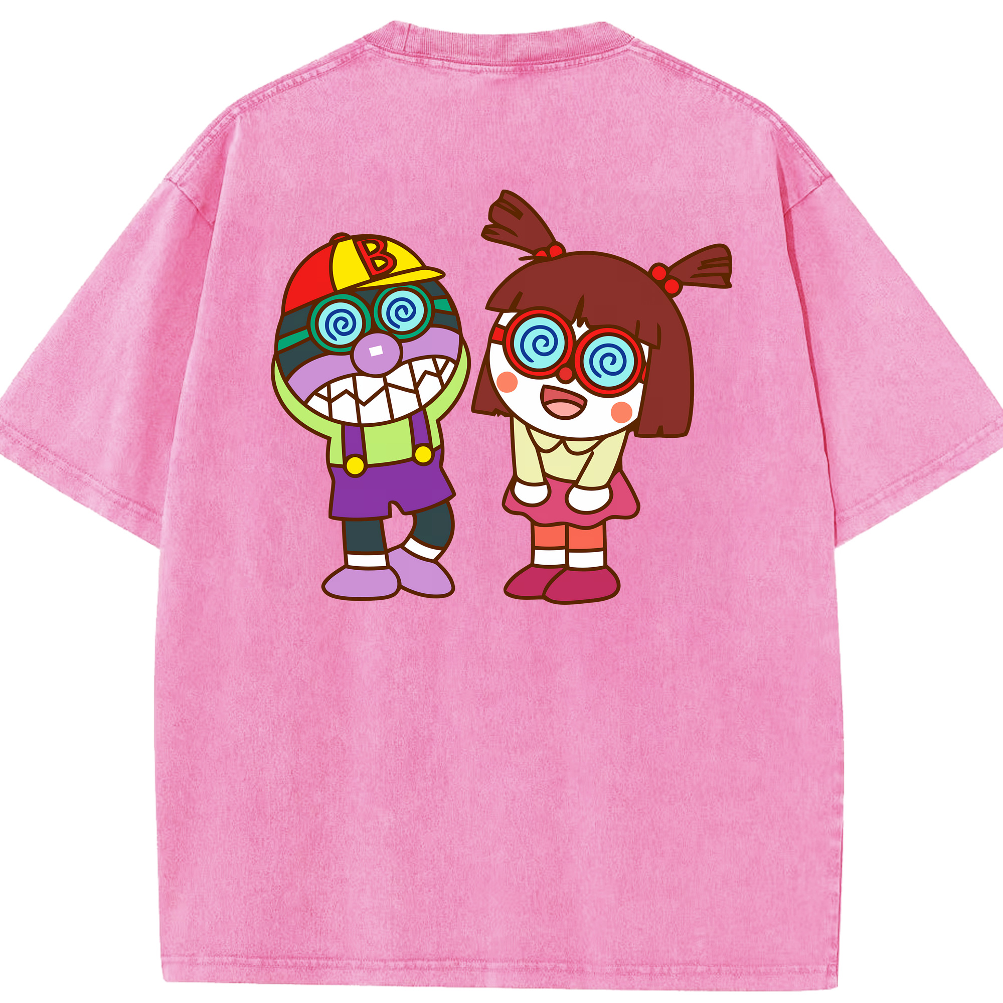 （画像用） アンパンマン Anpanman 綿100% ヴィンテージ風 半袖Tシャツ（背面プリント）